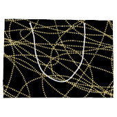 Red Gold Black Lips Kisses Brautparty Große Geschenktüte (Rückseite)