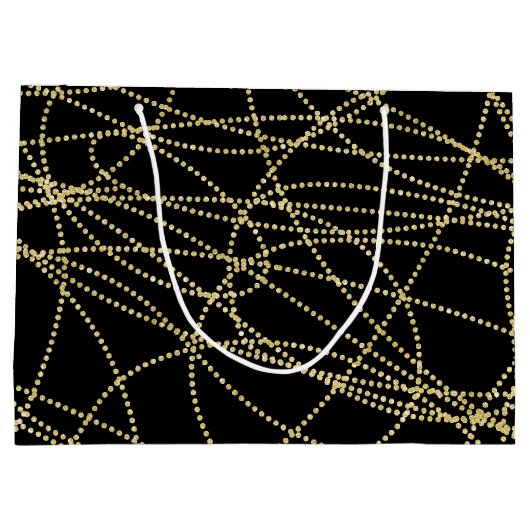 Red Gold Black Lips Kisses Brautparty Große Geschenktüte (Rückseite)