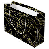 Red Gold Black Lips Kisses Brautparty Große Geschenktüte (Rückseite Schrägansicht)