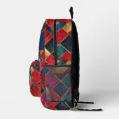 Red Gold Blue Diamonds Bedruckter Rucksack (Rechts)
