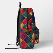 Red Gold Blue Diamonds Bedruckter Rucksack (Links)