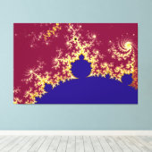 Red Gold Blue Mandelbrot Fraktal Leinwanddruck (Insitu (Holzboden))