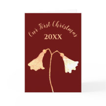 Red Gold Blume Romantische Weihnachtskarte