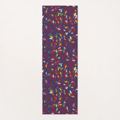 Red Gold Botanical Autumn Leaves Yogamatte (Vorderseite)