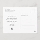 Red Gold Botanical Photo Newlywed Feiertagspostkarte (Rückseite)