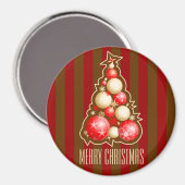 Red & Gold Bubbles Weihnachtsbaum Magnet (Vorderseite/Rückseite)