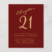Red Gold Budget 21. Geburtstag Einladung Flyer (Vorne)