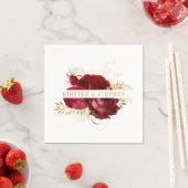 Red Gold Burgund Blumencocktail Serviette (Beispiel)