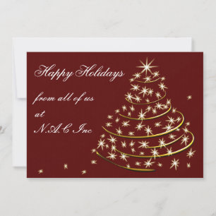 Red Gold Business Holiday Flat Cards Feiertagskarte