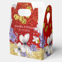 Red Gold Butterfells Gastgeschenk Hochzeit Box