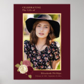 Red Gold Celebration of Life Foto Begräbniszeichen Poster (Vorne)