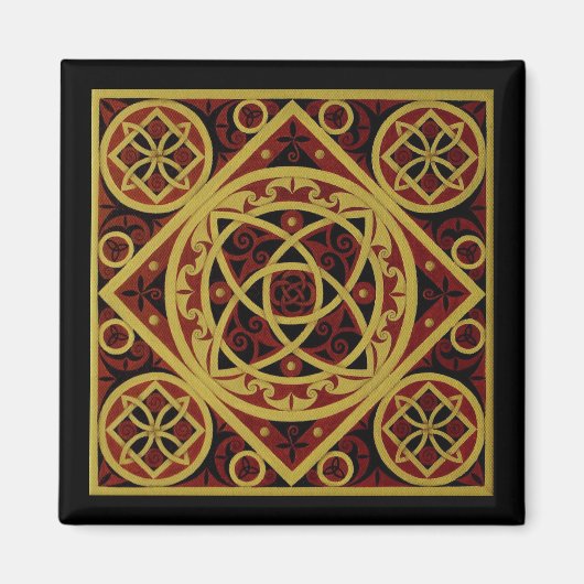 Red & Gold Celtic Design Magnet (Vorne)