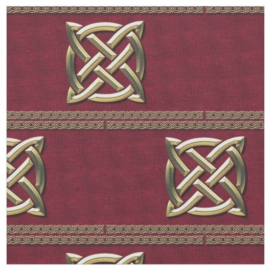 Red & Gold Celtic Knot Stoff (Nahaufnahme)