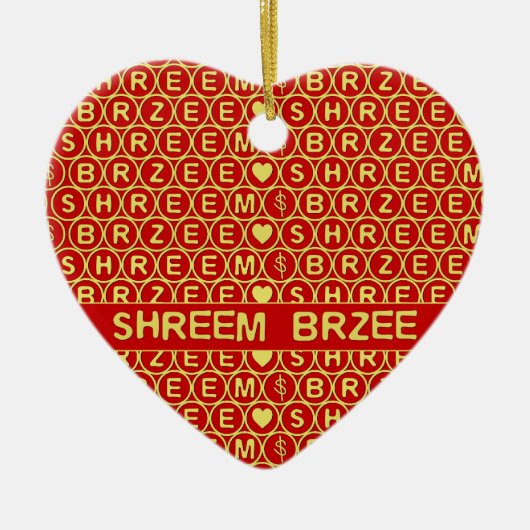 Red Gold Chant Shreem Brzee zieht Wohlstand an Keramik Ornament (Vorne)