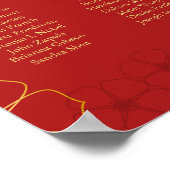Red Gold Cherry Bloss Seekarte | Benutzerdefiniert Poster (Ecke)