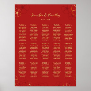 Red Gold Cherry Bloss Seekarte Benutzerdefiniert Poster