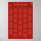 Red Gold Cherry Bloss Seekarte | Benutzerdefiniert Poster (Vorne)