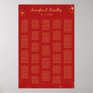 Red Gold Cherry Bloss Seekarte Benutzerdefiniert Poster