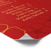 Red Gold Cherry Bloss Seekarte | Benutzerdefiniert Poster (Ecke)
