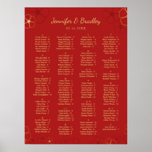 Red Gold Cherry Bloss Seekarte Benutzerdefiniert Poster