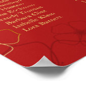 Red Gold Cherry Bloss Seekarte | Benutzerdefiniert Poster (Ecke)