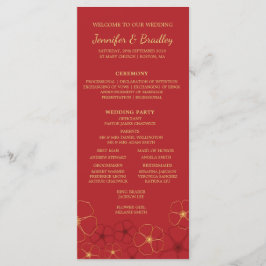 Red Gold Cherry Blüten Hochzeitstag Programm