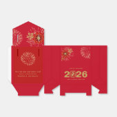 Red Gold Chinese New Year of the Horse Geschenkschachtel (Ungefaltet)