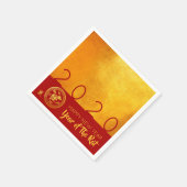 Red Gold Chinese Rat Paper-cut 2020 Party PN Serviette (Ecke)