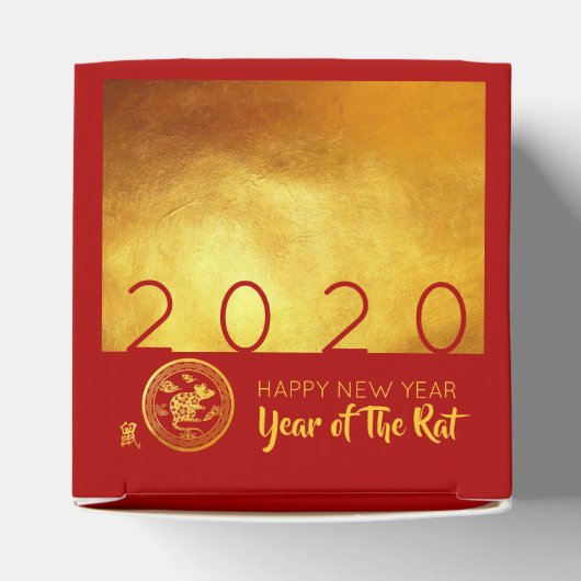 Red Gold Chinese Rat Papier-Schnitt 2020 CCFB Geschenkschachtel (Oben)