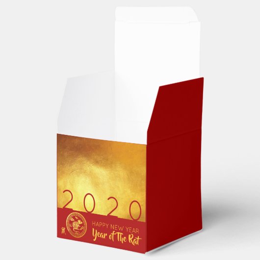 Red Gold Chinese Rat Papier-Schnitt 2020 CCFB Geschenkschachtel (Geöffnet)