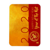 Red Gold Chinese Rat Papier-Schnitt 2020 F Magnet (Vertikal)