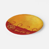 Red Gold Chinese Rat Papier-Schnitt 2020 Party PP Pappteller (Schrägansicht)