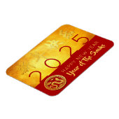 Red Gold Chinese Snake Papier-Schnitt 2025 FPM Magnet (Linke Seite)