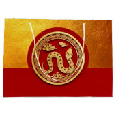 Red Gold Chinese Snake Papier-Schnitt 2025 LGB Große Geschenktüte