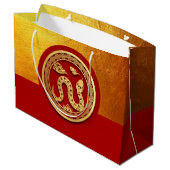 Red Gold Chinese Snake Papier-Schnitt 2025 LGB Große Geschenktüte