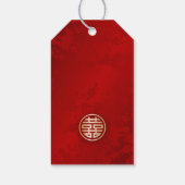 Red Gold Chinese Wedding Willkommen Geschenkanhänger (Rückseite)