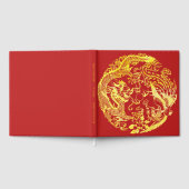 Red gold Chinesischer Drache und Phoenix Logo Hoch Gästebuch (Voll)