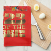 Red Gold Chinesisches Kaninchen Neues Jahr Geschirrtuch (Viertel Falte)