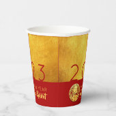 Red Gold Chinesisches Rabbit-Papier-Schnitt 2023 P Pappbecher (Rechts)