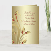 Red Gold Christliche Weihnachtskarten Feiertagskarte (Vorderseite)