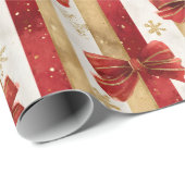 Red Gold Christmas Bows Geschenkpapier (Rolleneckpunkt)