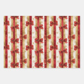 Red Gold Christmas Bows Geschenkpapier Set (Vorderseite 3)