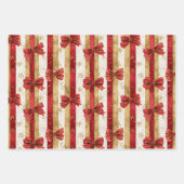Red Gold Christmas Bows Geschenkpapier Set (Vorderseite 2)