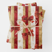 Red Gold Christmas Bows  Geschenkpapier Set (Beispiel)