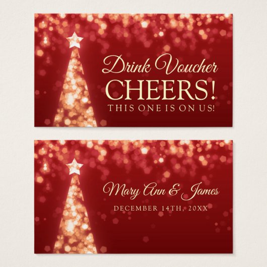 Red Gold Christmas Drink Gutschein (Vorne & Hinten)