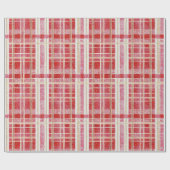 Red Gold Christmas Kariert Pattern#2 ID1009 Geschenkpapier (Flach)