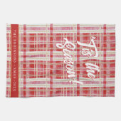 Red Gold Christmas Kariert Pattern#2 ID1009 Geschirrtuch (Horizontal)