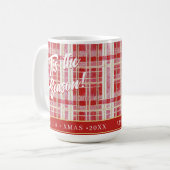 Red Gold Christmas Kariert Pattern#2 ID1009 Kaffeetasse (Vorderseite Links)
