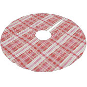 Red Gold Christmas Kariert Pattern#2 ID1009 Polyester Weihnachtsbaumdecke (Schrägansicht)