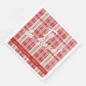Red Gold Christmas Kariert Pattern#2 ID1009 Serviette (Ecke)